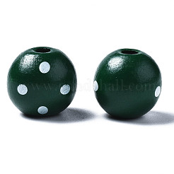 Perles européennes en bois naturel peint&nbsp;WOOD-S057-056E