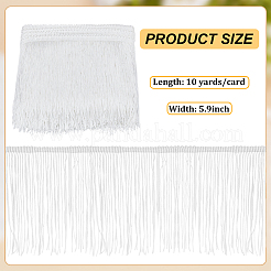 Garnitures en dentelle à franges en polyester de 10 mètre&nbsp;OCOR-WH0080-97A
