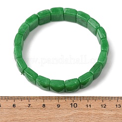 Braccialetti elastici con perline di giada bianca naturale tinta per unisex&nbsp;G-K303-02P-03