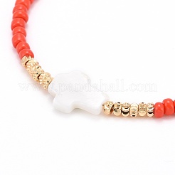 Cruz con pulseras de cuentas de mal de ojo&nbsp;BJEW-JB06289