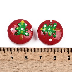 Perles de Noël en émail lampwork faites à la main&nbsp;X1-LAMP-C020-03G