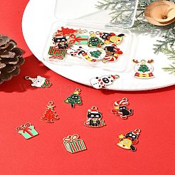 20 pendentif chaton de Noël en alliage émaillé&nbsp;ENAM-FS0002-14