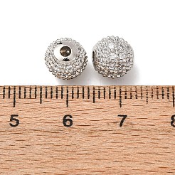 Runde Messing Micro Pave Zirkonia Perlen&nbsp;X-ZIRC-N016-01P-8mm