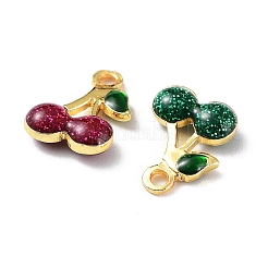 Pendentifs en laiton émaillé de placage de crémaillère&nbsp;KK-CJC0008-02G
