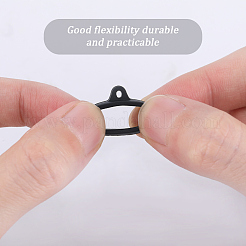 36 anneau en silicone avec 6 cordons en polyester pour collier et pendentif anti-perte&nbsp;DIY-GF0008-08C
