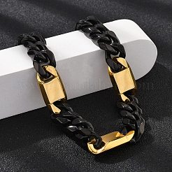 Bracelets à maillons cubains en acier inoxydable 304 pour femmes et hommes&nbsp;BJEW-A031-05A-EB