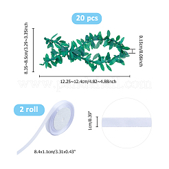 Serviettenringe aus Plastik in Blattform&nbsp;AJEW-WH0528-94