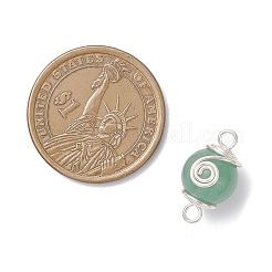 4 Stück 4 Stile runder natürlicher Karneol & Rosenquarz & Amethyst & grüner Aventurin runder Verbinder Charms&nbsp;PALLOY-TA00348-01