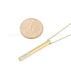 Ionenbeschichtung (IP) 304 Edelstahl Kristall Strass Spalte Anhänger Kabel Kette Halsketten für Frauen&nbsp;NJEW-P320-05G