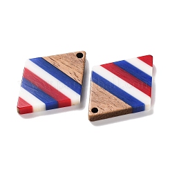 Pendentifs en résine rayée opaque et bois de noyer du jour de l'indépendance&nbsp;RESI-U010-02Q