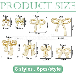 48 Stück 8 Stile Bowknot Legierung Anhänger&nbsp;FIND-DC0007-72C