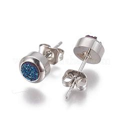 Ohrringe aus natürlichem Druzy-Quarz galvanisieren&nbsp;EJEW-P181-B01