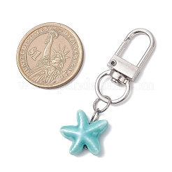 Pendentifs décoratifs en porcelaine faits à la main en forme d'étoile de mer&nbsp;HJEW-JM04300