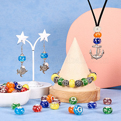 In den dunklen handgemachten leuchtenden Stil lampwork großes Loch europäischen Perlen leuchten&nbsp;LPDL-BT0001-01
