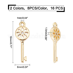 16 Stück 2 Farben Messing Micro Pave Zirkonia Anhänger&nbsp;ZIRC-FH0001-14