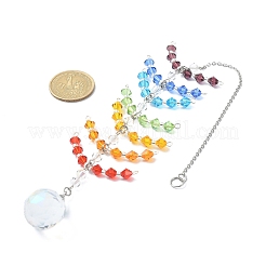 Décoration de pendentifs en verre rond à facettes&nbsp;HJEW-TA00023