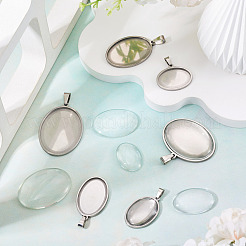 6 pièce 6 styles de pendentifs cabochons en acier inoxydable 304&nbsp;STAS-TA0001-47C