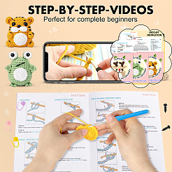 1 Set Elch/Tiger/Frosch DIY-Stricksets für Anfänger&nbsp;DIY-SC0026-48