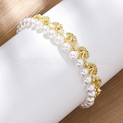 Kirsche Messing Micro Pave klare Zirkonia Gliederarmbänder für Frauen&nbsp;BJEW-G740-02G