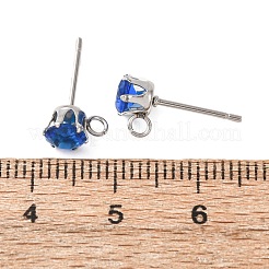 Accessoires de boucles d'oreilles à clous en acier inoxydable 304 sertis de micro-pavés de zircone cubique&nbsp;STAS-H240-56P-09
