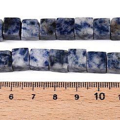 Fili di perle di diaspro macchia blu naturale&nbsp;G-T139-8x8-41