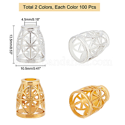 200 pz. 2 coni di perline in lega di zinco colorati&nbsp;FIND-WR0003-76