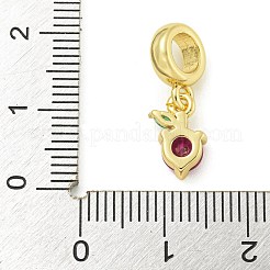 Gestellplattierung Messing Mikropflaster klare Zirkonia europäische Anhänger&nbsp;KK-Z067-32G