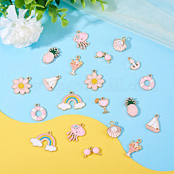 44pcs 11 styles de pendentifs en émail en alliage&nbsp;ENAM-TA0002-95A