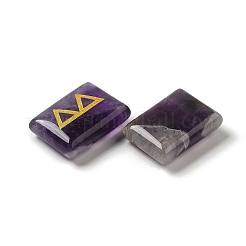 Pierres runes d'améthyste naturelle rectangulaires&nbsp;G-K335-06B