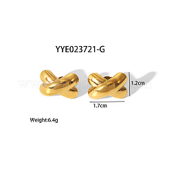 Orecchini a bottone di lusso a forma di croce in acciaio inossidabile 304&nbsp;QF0443-1