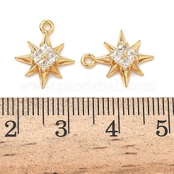 Ciondoli stella in ottone con micro pavé di zirconi cubici&nbsp;KK-A281-13A-G