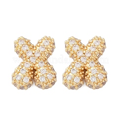 Boucles d'oreilles en laiton avec zircone cubique de micro pave&nbsp;EJEW-Z091-04G-X