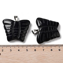 Geschnitzte Anhänger aus natürlichem Obsidian&nbsp;G-B067-01F