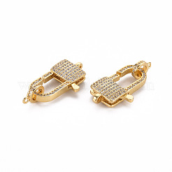 Fermagli per artiglio in zircone chiaro con zirconi in ottone micro pavimentato&nbsp;ZIRC-S067-069G-NR