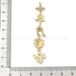 Messing Micro Pave klare Zirkonia große Anhänger&nbsp;KK-B176-02G-01