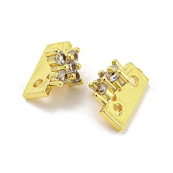 Placage en rack laiton micro pavé clair zircone cubique connecteur breloques&nbsp;KK-F864-06G