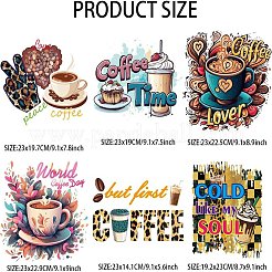 6 Stück 6 Stile Kunststoff-Wärmeübertragungsfolie Logo-Aufkleber-Set&nbsp;DIY-WH0230-107