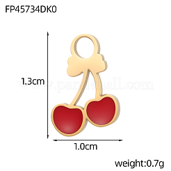Acier inoxydable 304 avec breloques en émail rouge&nbsp;SA-OY002-35G