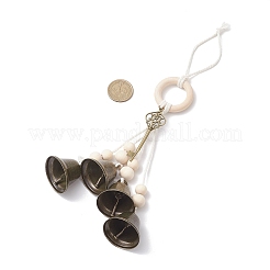 Décorations de pendentif en forme de cloche en fer et de clé en alliage&nbsp;HJEW-JM03587