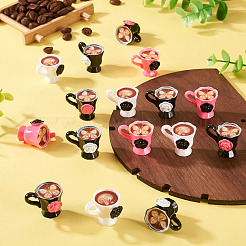 16 Stück 4 Farben Harz Kaffee Modell Ornamente&nbsp;AJEW-TA0002-79