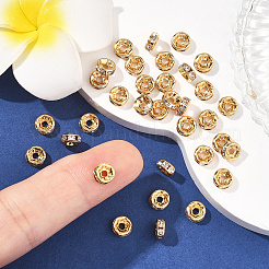Perles d'espacement en laiton Shegrace micro-pavé de zircone cubique transparente&nbsp;XGRQ1U087-362G