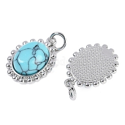 Pendentifs ovales turquoise synthétique&nbsp;KK-U043-46P-B