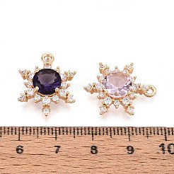 Pendentifs avec zircon cubiques à micro-pavés en laiton&nbsp;KK-T078-29G