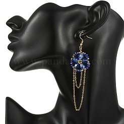 Pendientes colgantes tejidos de vidrio galvanizado para mujer&nbsp;EJEW-MZ00795-03