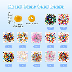 180g 12 Farben Glas Saatperlen&nbsp;SEED-TA0001-35