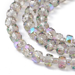 Transparentes perles de verre de galvanoplastie brins&nbsp;EGLA-F153-HR01