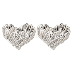 Pendientes de botón con forma de corazón de acero inoxidable 304&nbsp;EJEW-I312-06P