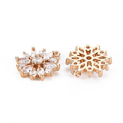 Placage de crémaillère en laiton micro pavé pendentifs en zircone cubique claire&nbsp;X-KK-T060-43-RS