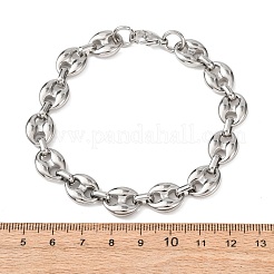 Bracelets en acier inoxydable 304 à maillons en forme de grains de café pour femmes et hommes&nbsp;BJEW-F529-10A-P