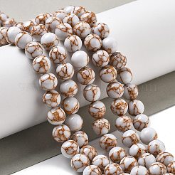 Fili di perle turchesi linea oro sintetico&nbsp;G-A255-A03-01C
